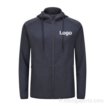 Hoodie à fermeture éclair en coton pour hommes pour hommes